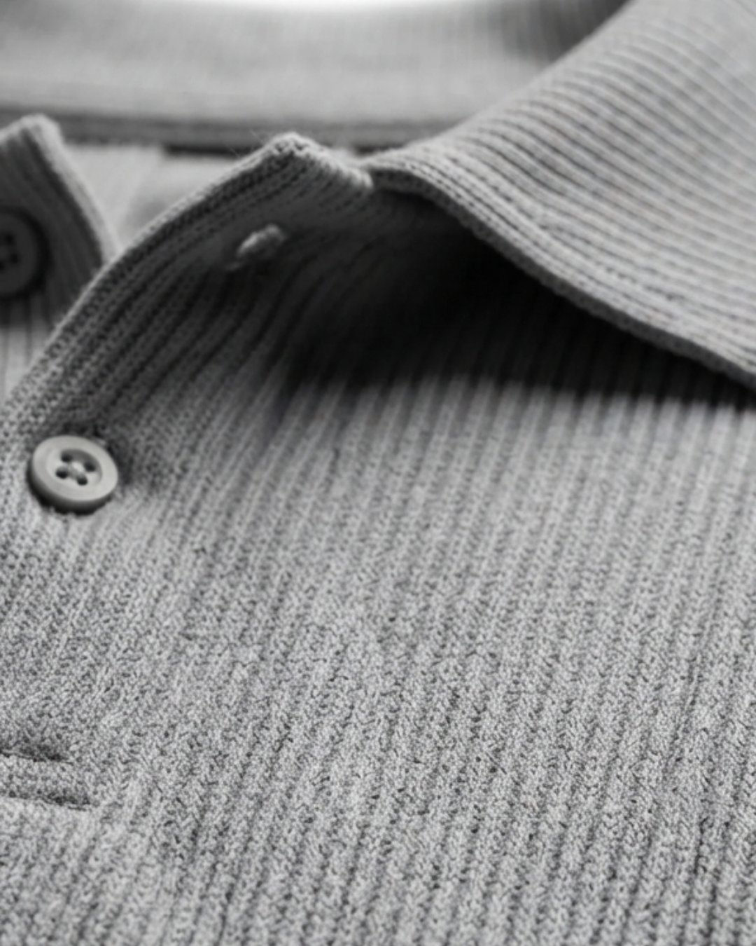 Ribbed Knit Polo Coord Set