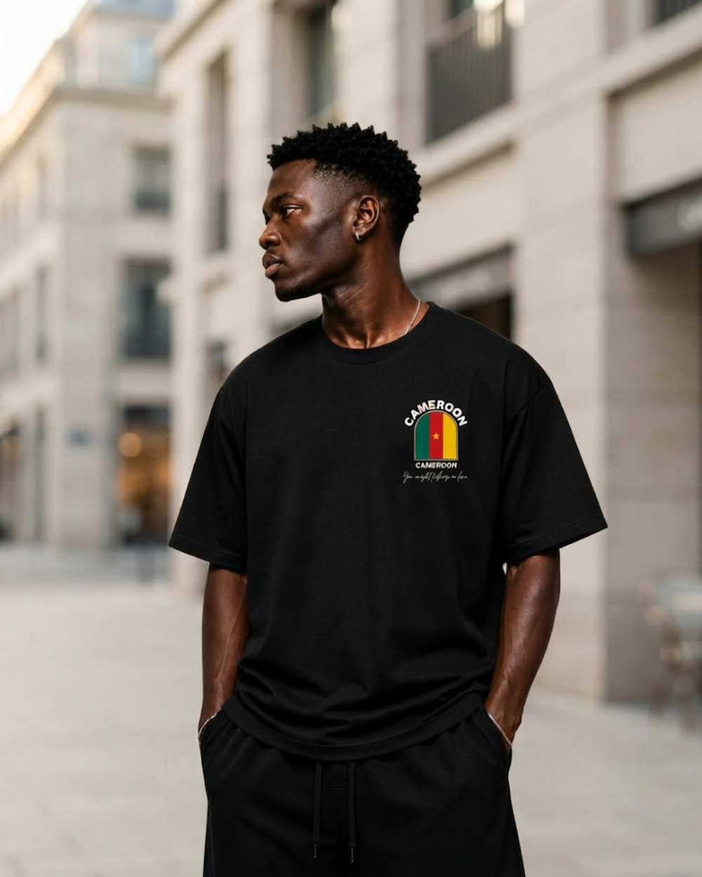 Cameroon Flag Relaxed Fit Cotton T-Shirt