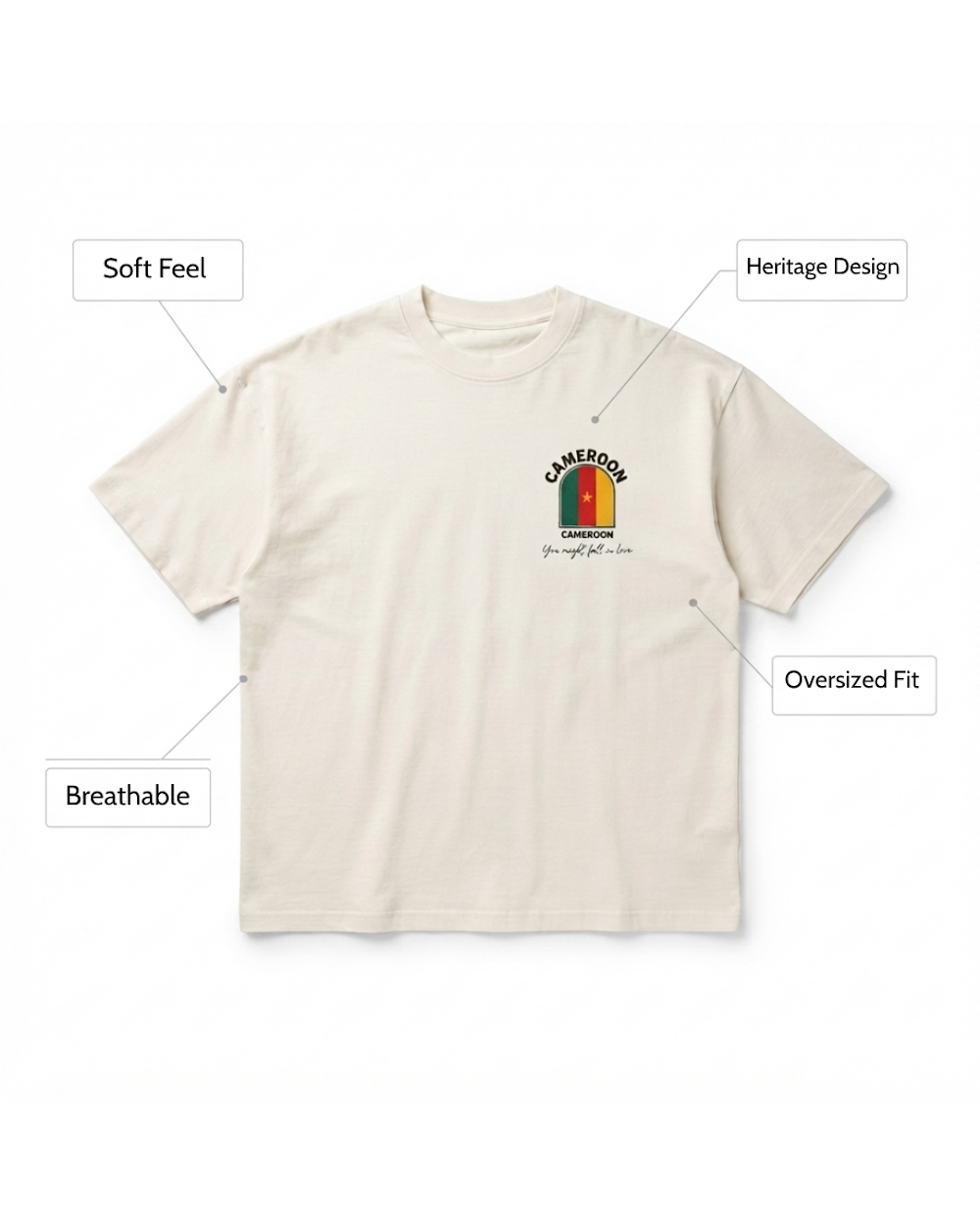 Cameroon Flag Relaxed Fit Cotton T-Shirt