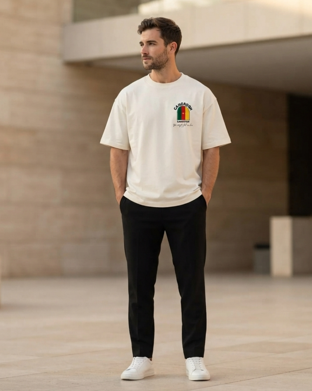 Cameroon Flag Relaxed Fit Cotton T-Shirt