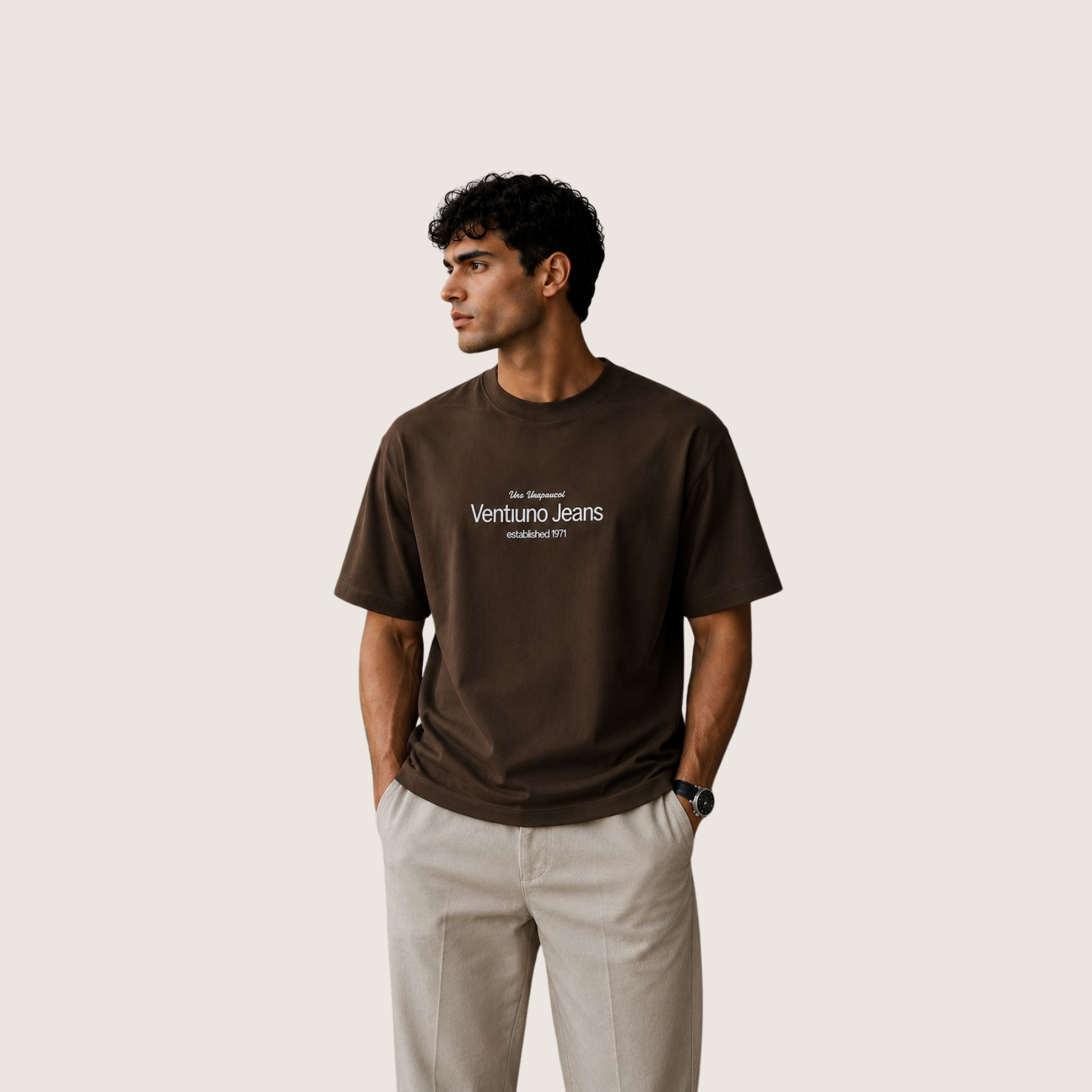 Luxury Men’s Graphic Tee (Bold)– Drop Shoulder Relaxed Fit Cotton Crewneck