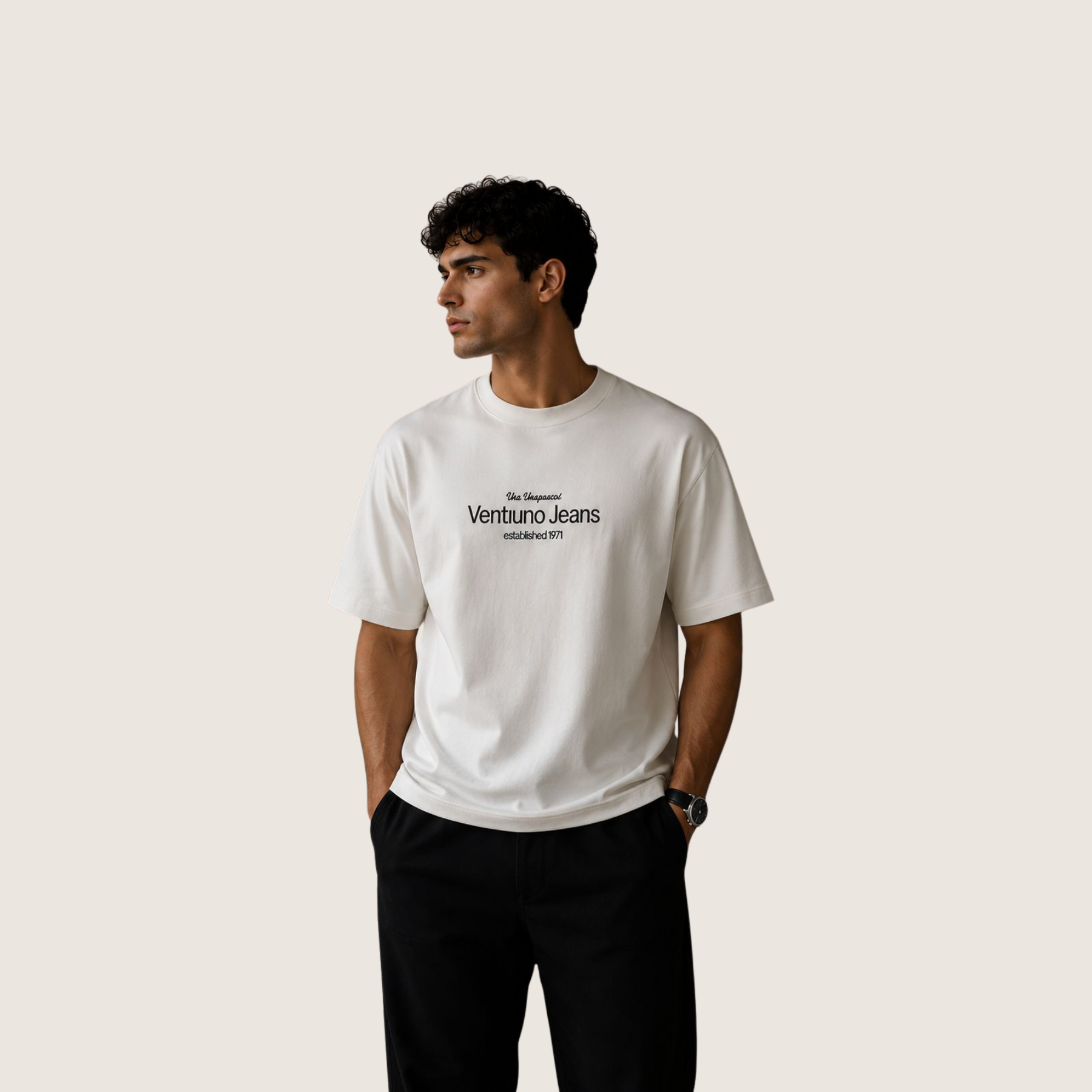 Luxury Men’s Graphic Tee (Bold)– Drop Shoulder Relaxed Fit Cotton Crewneck