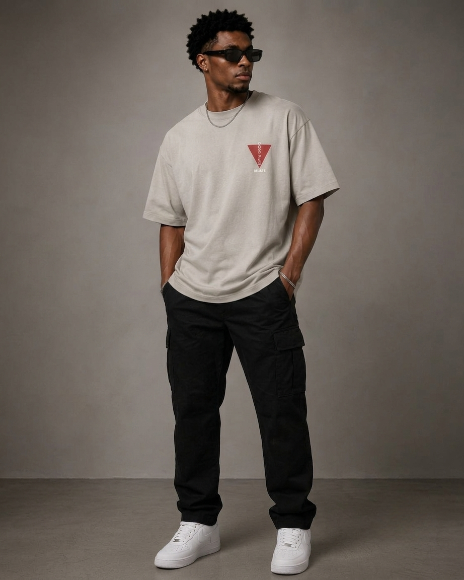 Ventiuno Jeans God's Plan Believe Oversized Tee — Sand
