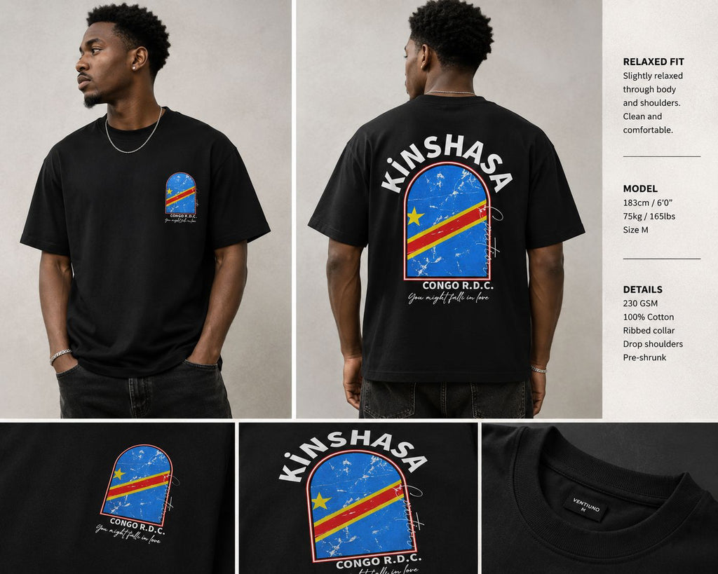 Congo R.D.C. 'You Might Fall in Love' Graphic Tee — Black