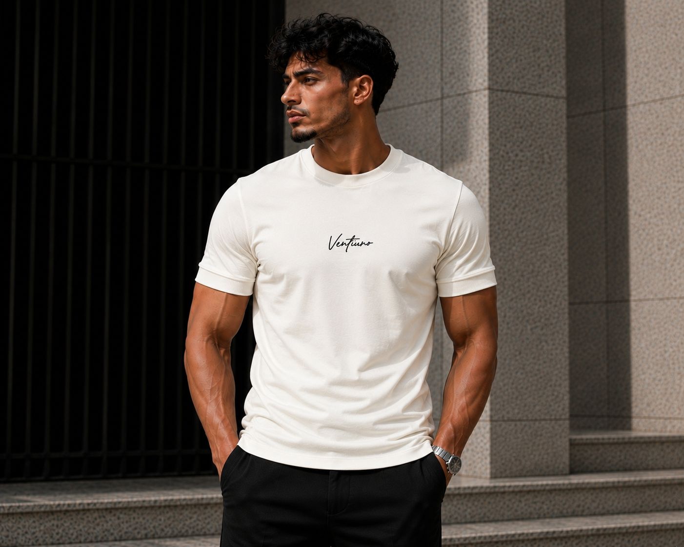 Ventiuno Premium Cotton Crewneck slim fit T-shirt