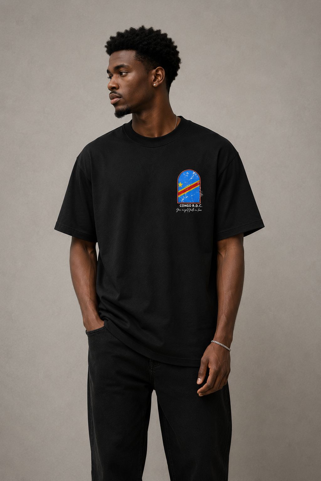 Congo R.D.C. 'You Might Fall in Love' Graphic Tee — Black