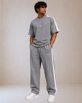 Ventiuno Jeans Side Stripe Co-ord Set — Grey/White