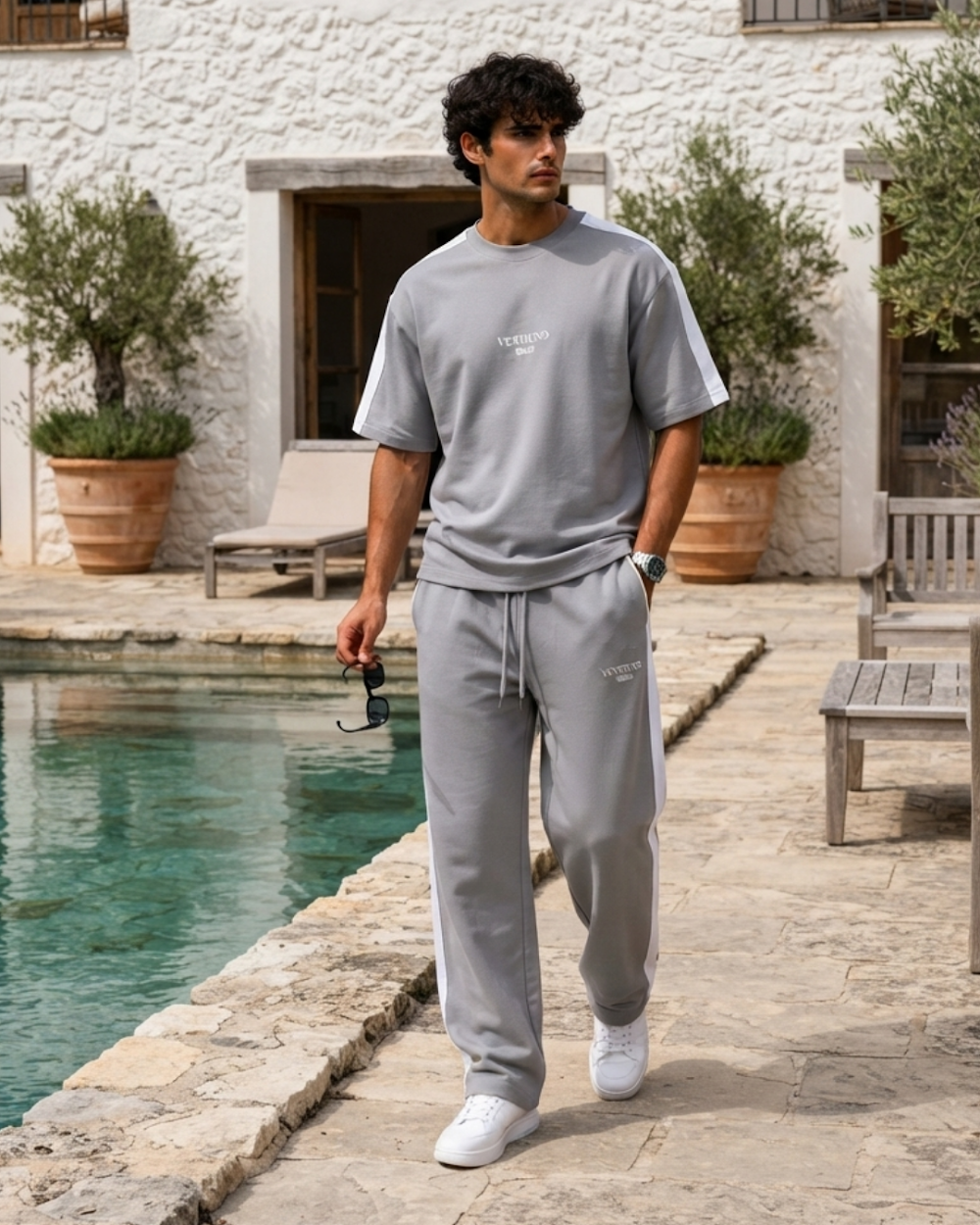 Side Stripe T-Shirts Coordinate Set - Ventiuno Paris