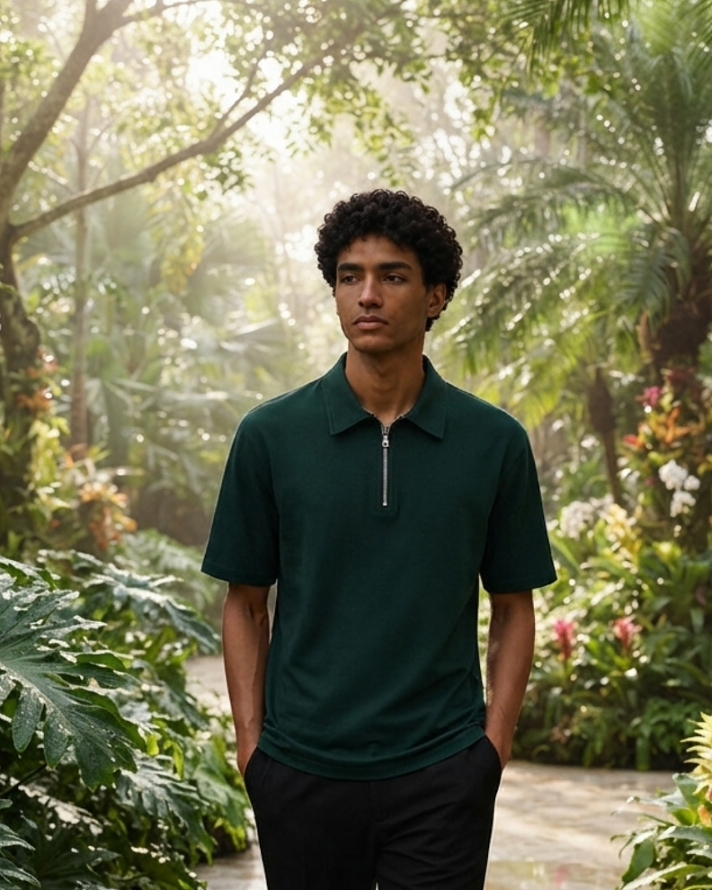 Quarter Zip Polo Shirt